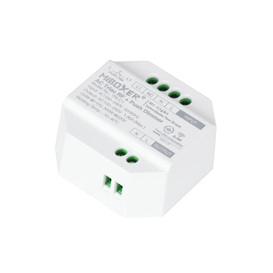 71432 TRI-C1 Mi-BOXER AC Triac & RF 2.4Ghz & Push Dimmer 1 Καναλιού AC 100-240V 1 x 1.36A 300W - Max 1.36A 300W - IP20 Μ5 x Π5 x Υ2.3cm