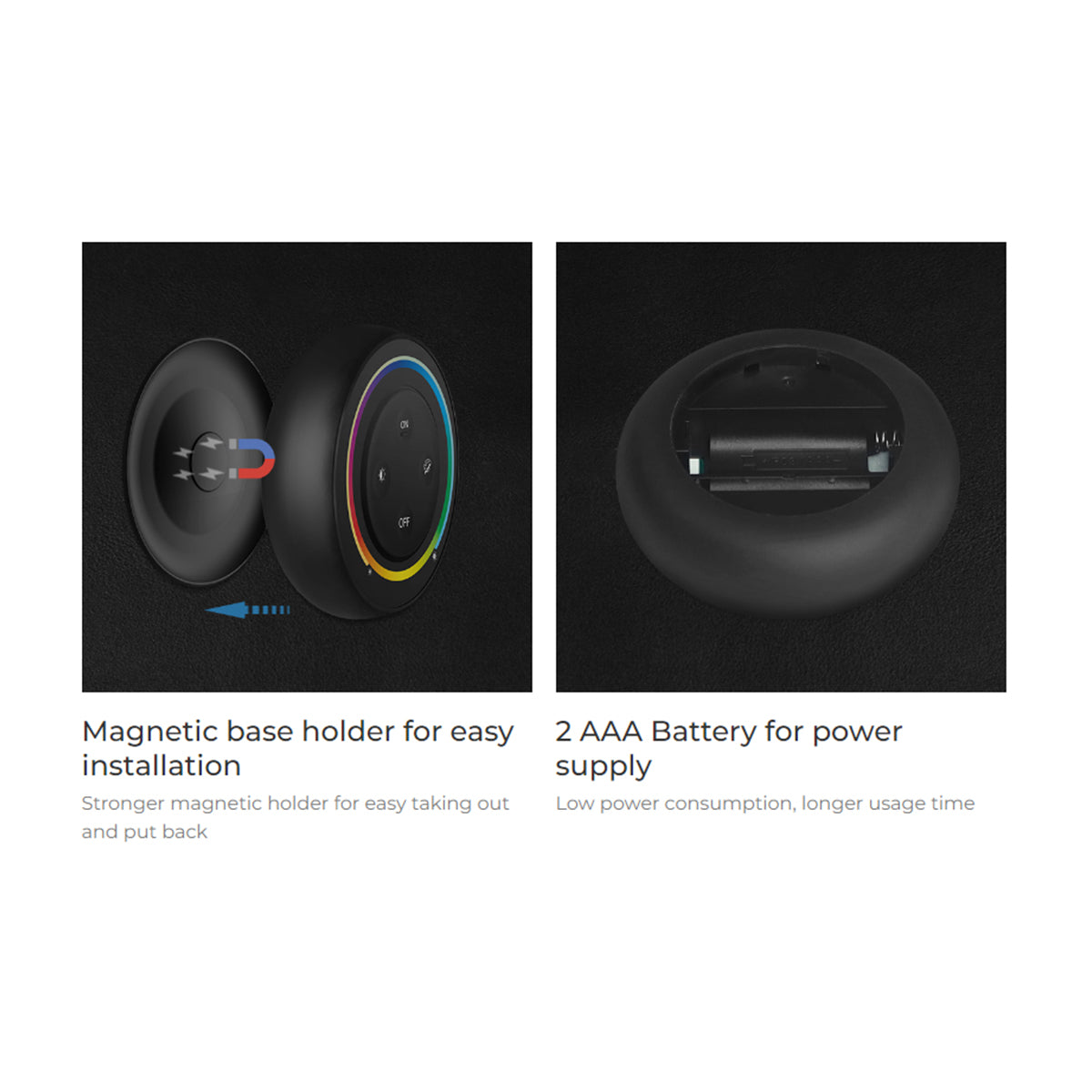 71434 S2-B Mi-Light Ασύρματο Χειριστήριο Αφής RF 2.4Ghz για όλα τα RGBW+WW Mi-BOXER Controller DC 3V 2 x AAA - IP20 Μαύρο Φ7 x Υ2.5cm