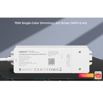 71437 WL1-P75V24 Mi-BOXER DC Smart Wifi & RF 2.4Ghz & Push Dimming Power Supply Τροφοδοτικό SELV & Controller / Dimmer All in One AC100-240V σε DC 24V 1 x 3A 75W - Max 3A 75W - IP20 Μ19 x Π5.5 x Υ3.2cm