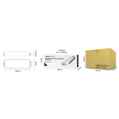 71438 WP1-P150V24 Mi-BOXER DC Smart Wifi & RF 2.4Ghz & Push Dimming Power Supply Τροφοδοτικό SELV & Controller / Dimmer All in One AC100-240V σε DC 24V 1 x 6.25A 150W - Max 6.25A 150W - Αδιάβροχο IP67 Μ22.5 x Π7 x Υ3.5cm