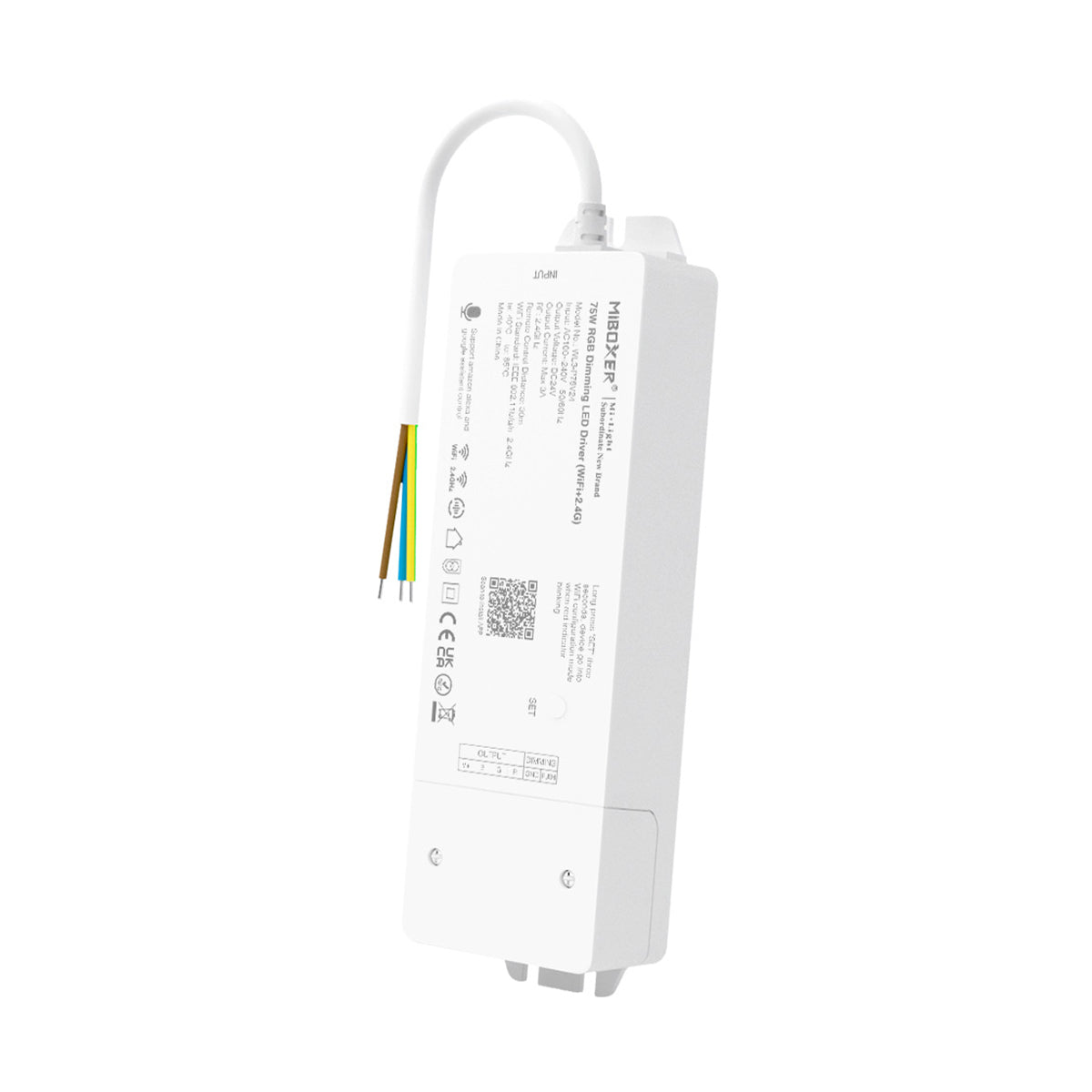 71439 WL3-P75V24 Mi-BOXER DC Smart Wifi & RF 2.4Ghz & Push Dimming Power Supply Τροφοδοτικό SELV & Controller / Dimmer All in One 3 Καναλιών AC100-240V σε DC 24V 3 x 0.6A 14.4W - Max 3A 75W - IP20 RGB Μ19 x Π5.5 x Υ3.2cm