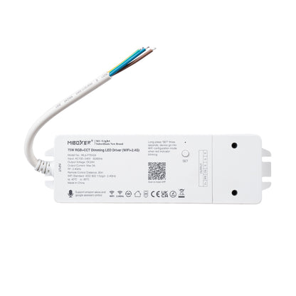 71441 WL5-P75V24 Mi-BOXER DC Smart Wifi & RF 2.4Ghz Power Supply Τροφοδοτικό SELV & Controller / Dimmer All in One 5 Καναλιών AC100-240V σε DC 24V 5 x 0.6A 14.4W - Max 3A 75W - IP20 RGBW+WW Μ19 x Π5.5 x Υ3.2cm