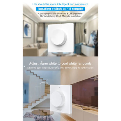 71443 K1 Mi-BOXER Ασύρματο Επιτοίχιο Χειριστήριο Dimmer RF 2.4Ghz για όλα τα Μονόχρωμα Mi-BOXER Controller DC 3V 1 x CR2032 - IP20 Λευκό Μ8.5 x Π8.5 x Υ2.5cm