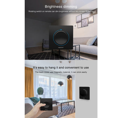 71444 K1-B Mi-BOXER Ασύρματο Επιτοίχιο Χειριστήριο Dimmer RF 2.4Ghz για όλα τα Μονόχρωμα Mi-BOXER Controller DC 3V 1 x CR2032 - IP20 Μαύρο Μ8.5 x Π8.5 x Υ2.5cm