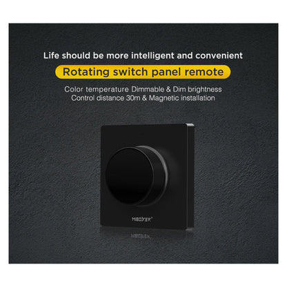 71444 K1-B Mi-BOXER Ασύρματο Επιτοίχιο Χειριστήριο Dimmer RF 2.4Ghz για όλα τα Μονόχρωμα Mi-BOXER Controller DC 3V 1 x CR2032 - IP20 Μαύρο Μ8.5 x Π8.5 x Υ2.5cm