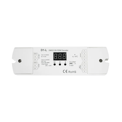 71446 D1-L SKYDANCE DC DMX & RDM Dimmer High Speed Controller / Decoder 1 Καναλιού DC 12-24V 1 x 15.5A 360W - Max 15.5A 360W - IP20 Μ17 x Π5 x Υ2.5cm