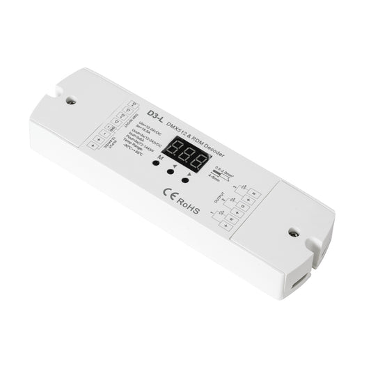 71447 D3-L SKYDANCE DC DMX & RDM Dimmer High Speed Controller / Decoder 3 Καναλιών DC 12-24V 3 x 6A 144W - Max 18.5A 432W - IP20 Μ17 x Π5 x Υ2.5cm