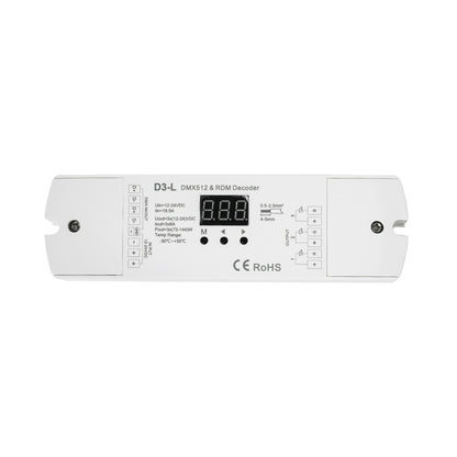 71447 D3-L SKYDANCE DC DMX & RDM Dimmer High Speed Controller / Decoder 3 Καναλιών DC 12-24V 3 x 6A 144W - Max 18.5A 432W - IP20 Μ17 x Π5 x Υ2.5cm