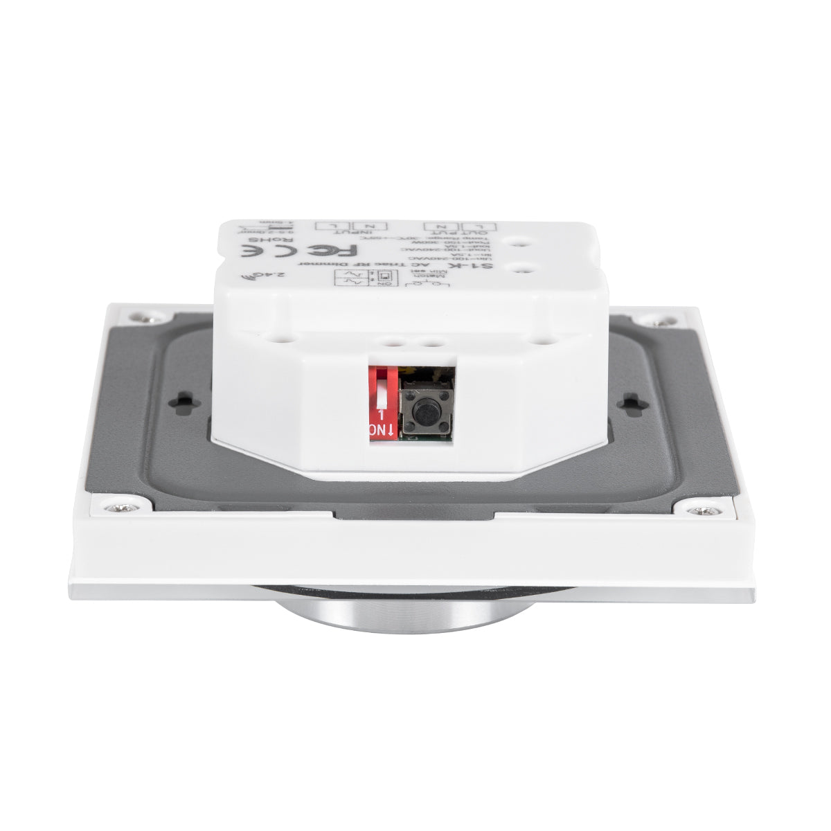 71454 S1-K SKYDANCE AC Smart RF 2.4Ghz & Ροοστάτη - Push ON/OFF Triac Dimming AC100-240V σε AC100-240V 1 x 1.5A 360W - Max 1.5A 360W - IP20 - Λευκό Σώμα - Μ8.5 x Π8.5 x Υ5cm