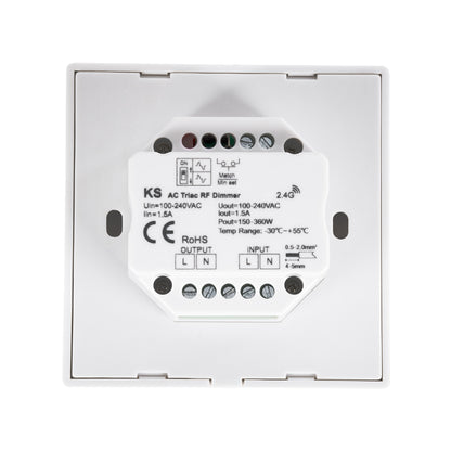 71456 KS SKYDANCE AC Smart RF 2.4Ghz & Ροοστάτη Triac Dimming AC100-240V σε AC100-240V 1 x 1.5A 360W - Max 1.5A 360W - IP20 - Λευκό Σώμα - Μ8.5 x Π8.5 x Υ5.2cm
