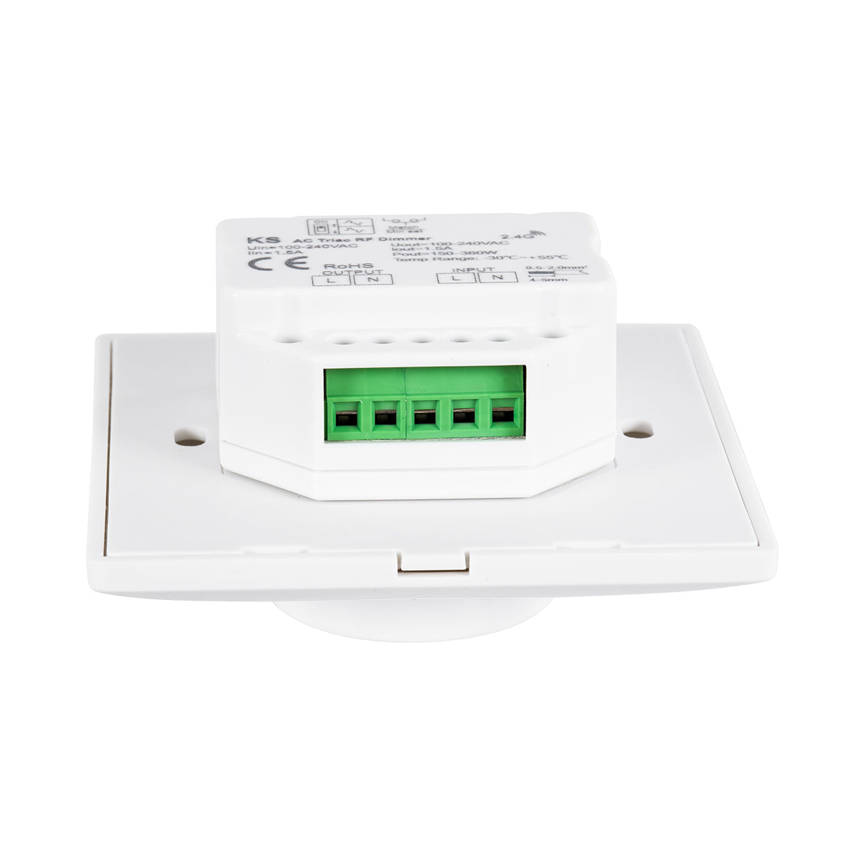 71456 KS SKYDANCE AC Smart RF 2.4Ghz & Ροοστάτη Triac Dimming AC100-240V σε AC100-240V 1 x 1.5A 360W - Max 1.5A 360W - IP20 - Λευκό Σώμα - Μ8.5 x Π8.5 x Υ5.2cm