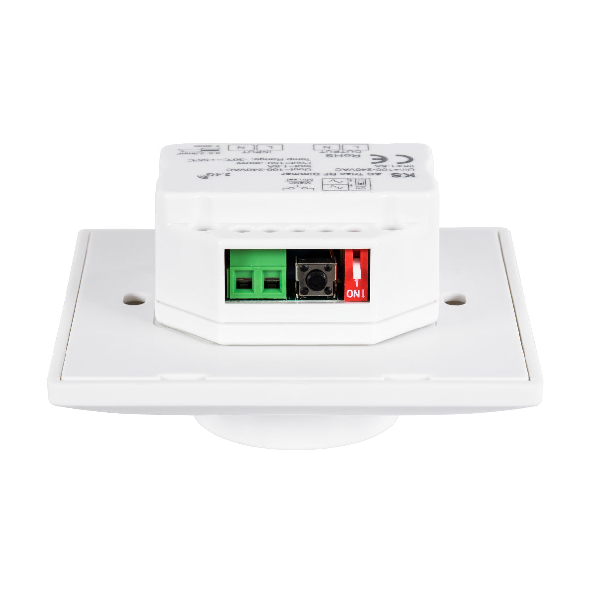71456 KS SKYDANCE AC Smart RF 2.4Ghz & Ροοστάτη Triac Dimming AC100-240V σε AC100-240V 1 x 1.5A 360W - Max 1.5A 360W - IP20 - Λευκό Σώμα - Μ8.5 x Π8.5 x Υ5.2cm