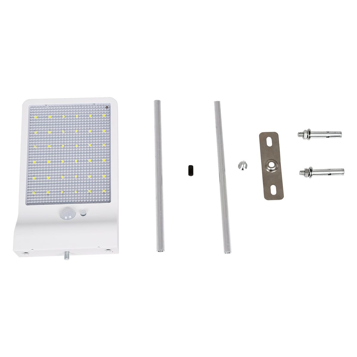 71467 Αυτόνομο Ηλιακό Φωτιστικό Τοίχου Λευκό LED SMD 4W 550lm με Ενσωματωμένη Μπαταρία 2200mAh - Φωτοβολταϊκό Πάνελ - Βάση Στήριξης - Αισθητήρα Ημέρας-Νύχτας PIR Αισθητήρα Κίνησης Αδιάβροχο IP65 Ψυχρό Λευκό 6000K