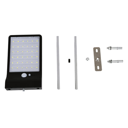 71469 Αυτόνομο Ηλιακό Φωτιστικό Τοίχου Μαύρο LED SMD 4W 550lm με Ενσωματωμένη Μπαταρία 2200mAh - Φωτοβολταϊκό Πάνελ - Βάση Στήριξης - Αισθητήρα Ημέρας-Νύχτας PIR Αισθητήρα Κίνησης Αδιάβροχο IP65 Ψυχρό Λευκό 6000K