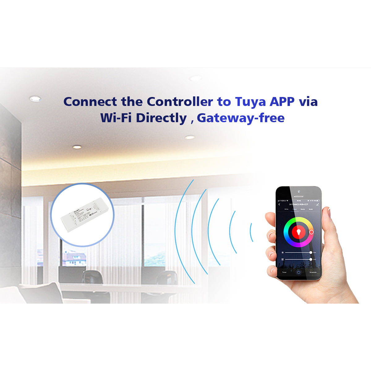 71470 V5-L SKYDANCE DC WiFi & RF 2.4Ghz Dimmer High Speed Controller 5 Καναλιών DC 12-48V 5 x 6A 288W - Max 30A 1440W - IP20 Μ18 x Π5.7 x Υ2.8cm