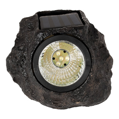 71484 Αυτόνομο Ηλιακό Φωτιστικό LED SMD 1W 100lm με Ενσωματωμένη Μπαταρία 600mAh - Φωτοβολταϊκό Πάνελ με Αισθητήρα Ημέρας-Νύχτας Αδιάβροχο IP65 Διακοσμητική Πέτρα - Βράχος Κήπου Ψυχρό Λευκό 6000K