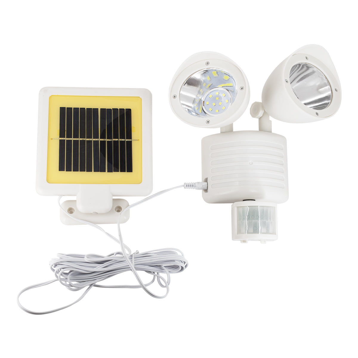 71508 Λευκό Αυτόνομο Ηλιακό Φωτιστικό LED SMD 10W 150lm με Ενσωματωμένη Μπαταρία 1200mAh - Φωτοβολταϊκό Πάνελ με Αισθητήρα Ημέρας-Νύχτας και PIR Αισθητήρα Κίνησης Αδιάβροχο IP54 Ψυχρό Λευκό 6000K