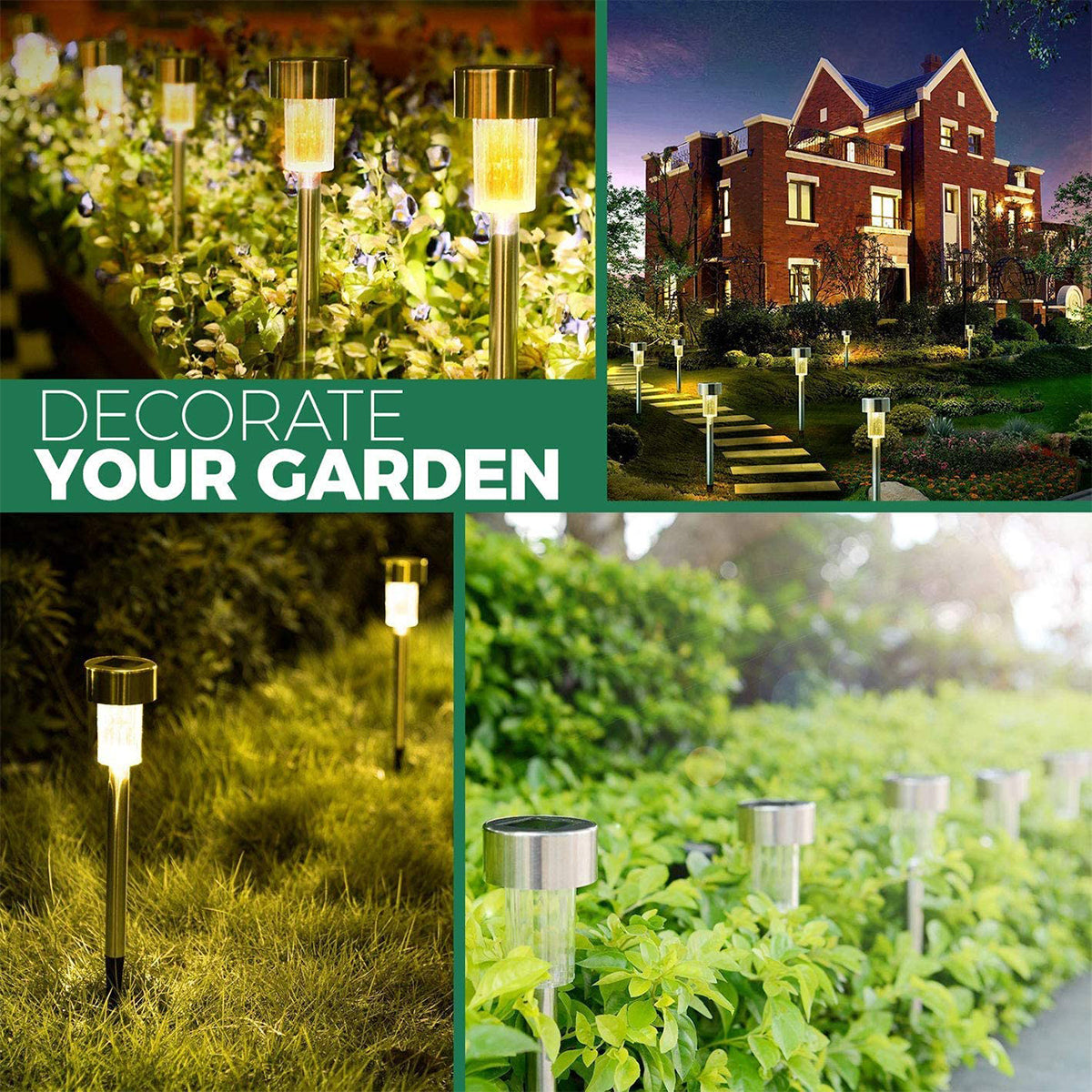 SOLARDECOR 71521 Διακοσμητικό Φωτιστικό με Βάση Κήπου / Καρφωτό LED 1W 40lm 180° DC 5V με Φωτοβολταϊκό Panel 5V 0.1W & Επαναφορτιζόμενη Μπαταρία Li-ion 3.2V 600mAh Αδιάβροχο IP65 Θερμό Λευκό 2700K - Μ4.7 x Π4.7 x Υ19.5