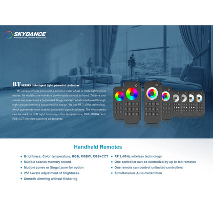 71544 RT10 SKYDANCE Ασύρματο Χειριστήριο Αφής RF 2.4Ghz 4 Group για όλα τα RGBW+WW SKYDANCE Controller DC 3V 2 x AAA - IP20 Μαύρο Μ12.2 x Π5.3 x Υ1.7cm