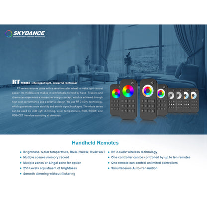 71548 RT4 SKYDANCE Ασύρματο Χειριστήριο Αφής RF 2.4Ghz 1 Group για όλα τα RGB/RGBW SKYDANCE Controller DC 3V 2 x AAA - IP20 Μαύρο Μ12.2 x Π5.3 x Υ1.7cm