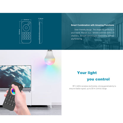 71548 RT4 SKYDANCE Ασύρματο Χειριστήριο Αφής RF 2.4Ghz 1 Group για όλα τα RGB/RGBW SKYDANCE Controller DC 3V 2 x AAA - IP20 Μαύρο Μ12.2 x Π5.3 x Υ1.7cm