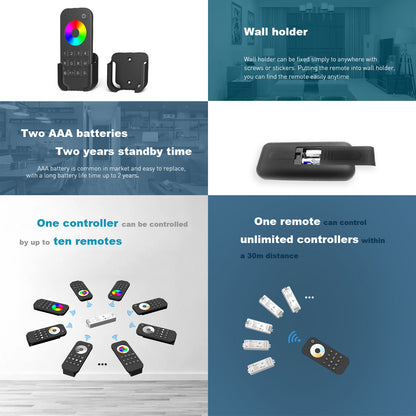 71548 RT4 SKYDANCE Ασύρματο Χειριστήριο Αφής RF 2.4Ghz 1 Group για όλα τα RGB/RGBW SKYDANCE Controller DC 3V 2 x AAA - IP20 Μαύρο Μ12.2 x Π5.3 x Υ1.7cm