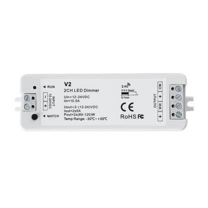 71564 V2 SKYDANCE DC RF 2.4Ghz Dimmer High Speed Controller 2 Καναλιών DC 12-24V 2 x 5A 120W - Max 10.5A 252W - IP20 Μ10 x Π3.5 x Υ2cm