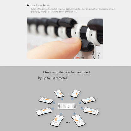 71564 V2 SKYDANCE DC RF 2.4Ghz Dimmer High Speed Controller 2 Καναλιών DC 12-24V 2 x 5A 120W - Max 10.5A 252W - IP20 Μ10 x Π3.5 x Υ2cm