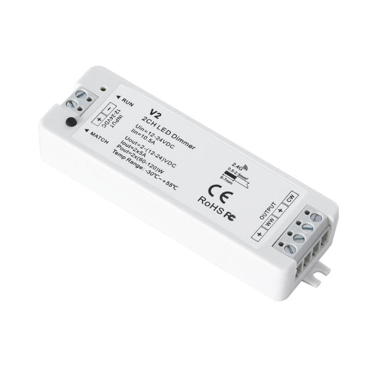 71564 V2 SKYDANCE DC RF 2.4Ghz Dimmer High Speed Controller 2 Καναλιών DC 12-24V 2 x 5A 120W - Max 10.5A 252W - IP20 Μ10 x Π3.5 x Υ2cm