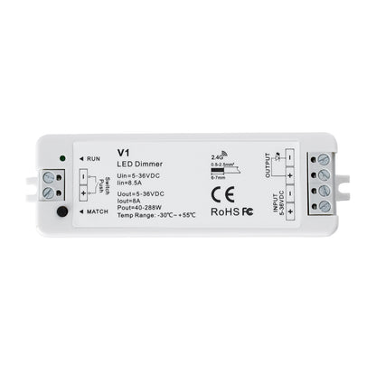 71567 V1 SKYDANCE DC RF 2.4Ghz Dimmer High Speed Controller & Push Dimming 1 Κανάλι DC 5-36V 1 x 8A 288W - Max 8.5A 288W - IP20 Μ10 x Π3.5 x Υ2cm