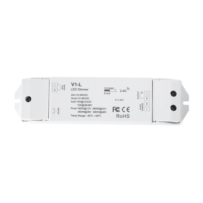 71568 V1-L SKYDANCE DC RF 2.4Ghz Dimmer High Speed Controller & Push Dimming 1 Κανάλι DC 12-48V 1 x 15A 480W - Max 15A 480W - IP20 Μ17.5 x Π4.5 x Υ2.5cm