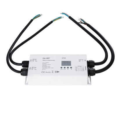 71571-IP65 D4-WP SKYDANCE DC DMX & RDM Dimmer High Speed Controller / Decoder 4 Καναλιών DC 12-36V 4 x 5A 180W - Max 20.5A 720W - Αδιάβροχος IP65 Μ17 x Π8 x Υ4