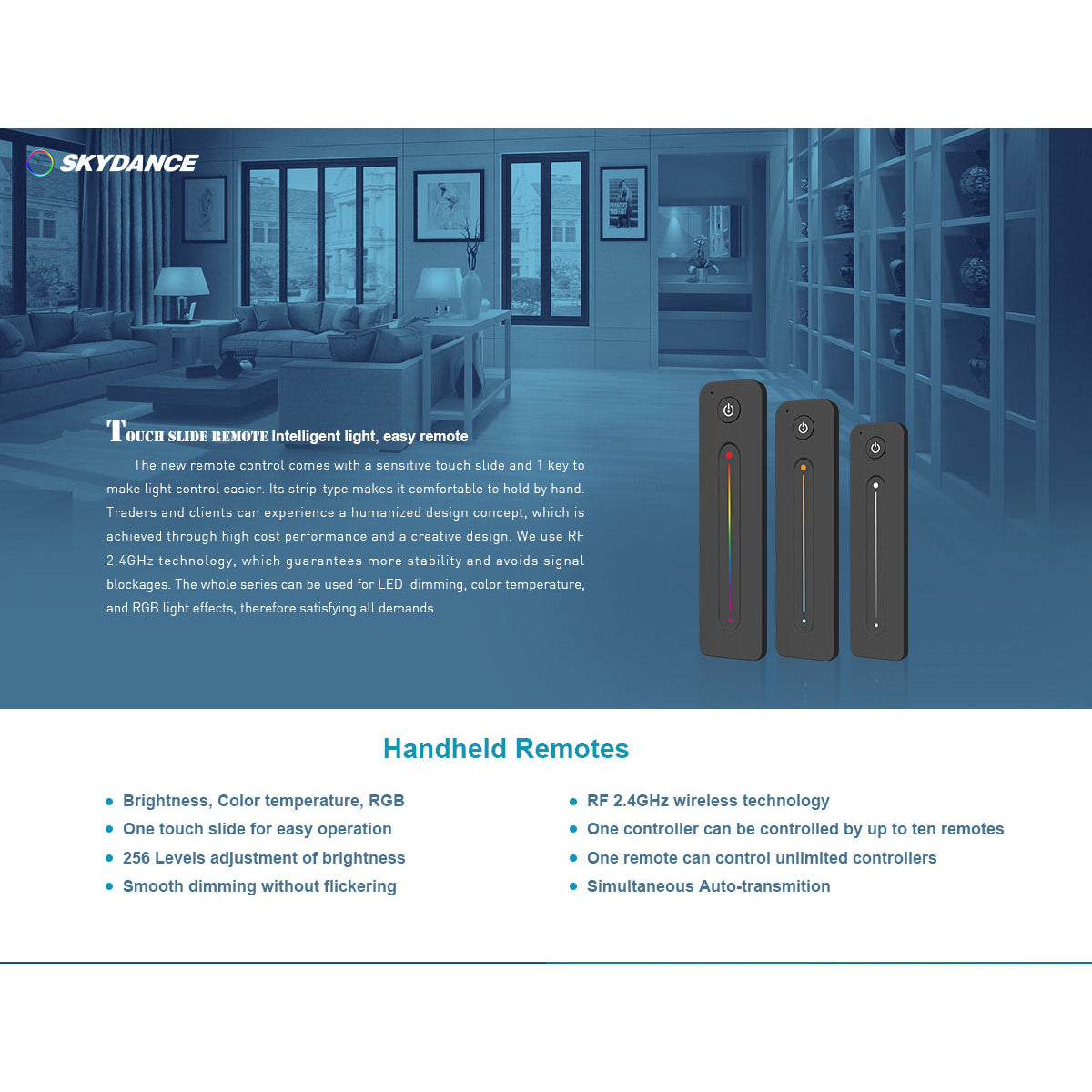 SKYDANCE-R11 71572 RF Ασύρματο Χειριστήριο Αφής 1 Group για όλα τα Μονόχρωμα SKYDANCE Controller - DC 3V 1 x CR2032 IP20 - RF2.4Ghz - Μ14 x Π3.5 x Υ1.1