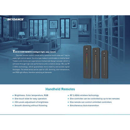 SKYDANCE-R11 71572 RF Ασύρματο Χειριστήριο Αφής 1 Group για όλα τα Μονόχρωμα SKYDANCE Controller - DC 3V 1 x CR2032 IP20 - RF2.4Ghz - Μ14 x Π3.5 x Υ1.1