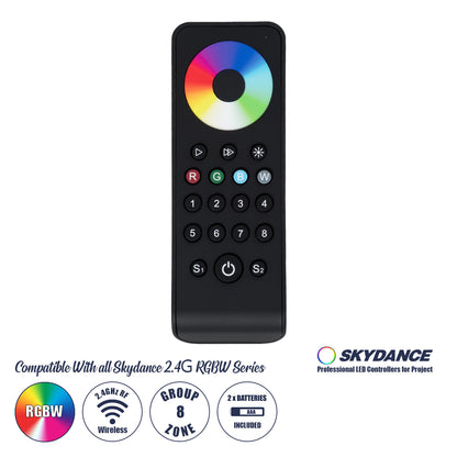 71574 RS8 SKYDANCE Ασύρματο Χειριστήριο Αφής RF 2.4Ghz 8 Group για όλα τα RGB/RGBW SKYDANCE Controller DC 3V 2 x AAA - IP20 Μαύρο Μ14 x Π5 x Υ1.9cm