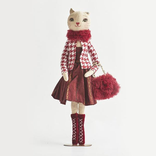 ΒΕΛΟΥΔΙΝΗ ΚΥΡΙΑ ΓΑΤΑ ΚΟΚΚΙΝΗ & ΑΣΠΡΗ 11x35εκ