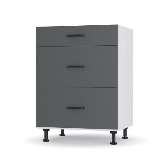 Modest Κάτω Ντουλάπι Συρταριέρα Ανθρακί 60x48x82