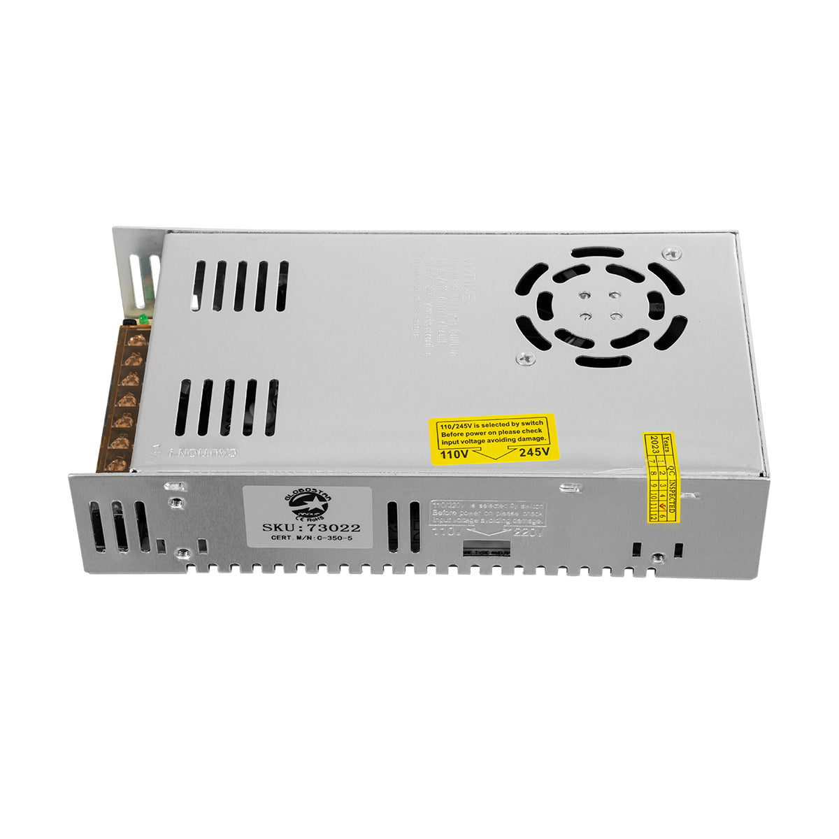 LUMIVOLT 73022 Τροφοδοτικό/Μετασχηματιστής PELV 350W 70A DC 5V IP20 - AC 220-240V σε DC 5V / Ρυθμιζόμενo από DC 4V έως DC 6V - Μ21.5 x Π11.5 x Υ5