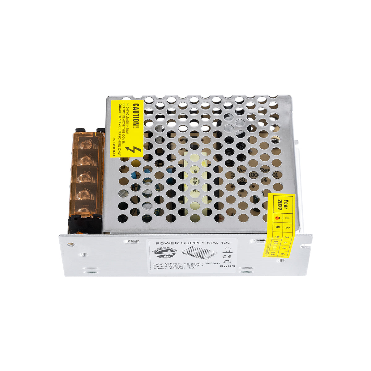 73033 Μεταλλικό Τροφοδοτικό PELV για Προϊόντα LED 60W 5A - AC 220-240V σε DC 12V - IP20 - Μ11 x Π8 x Υ3.5cm
