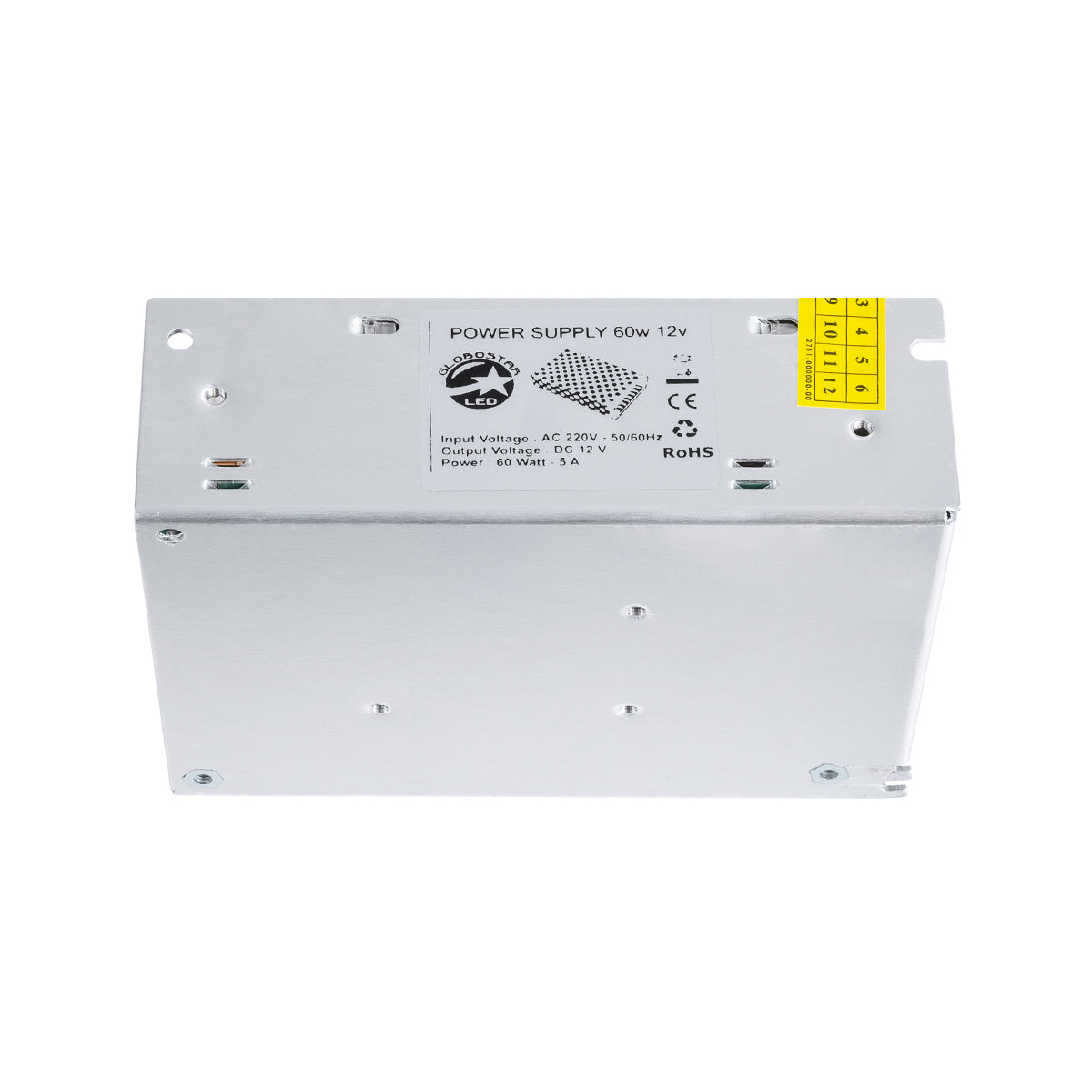 73033 Μεταλλικό Τροφοδοτικό PELV για Προϊόντα LED 60W 5A - AC 220-240V σε DC 12V - IP20 - Μ11 x Π8 x Υ3.5cm