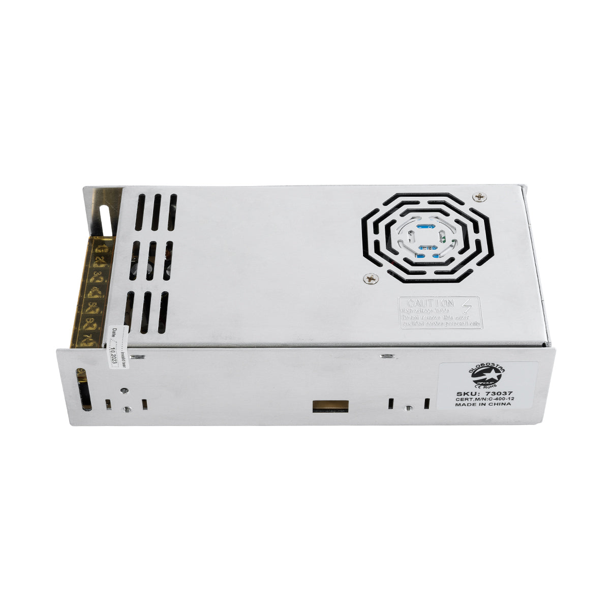 73037 Μεταλλικό Τροφοδοτικό PELV για Προϊόντα LED 400W 33.3A - AC 220-240V σε DC 12V - IP20 - Μ20 x Π10 x Υ5cm