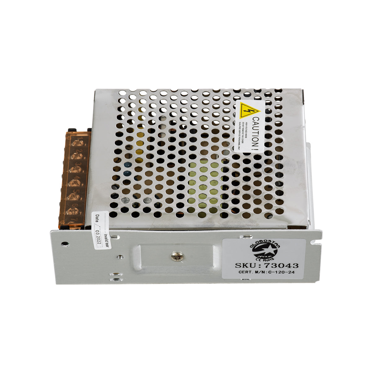 LUMIVOLT 73043 Τροφοδοτικό/Μετασχηματιστής PELV 120W 5A DC 24V IP20 - AC 220-240V σε DC 24V / Ρυθμιζόμενo από DC 22.5V έως DC 25.5V - Μ13 x Π10 x Υ4