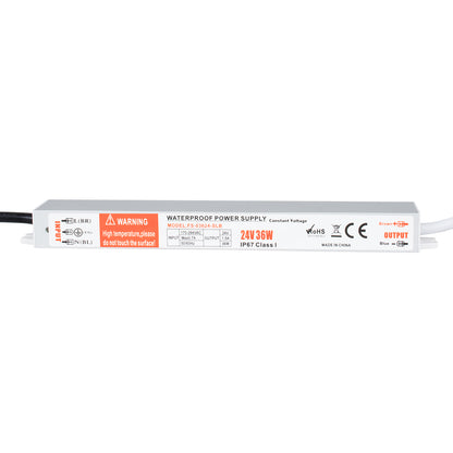 LUMIWATER 73061 Τροφοδοτικό/Μετασχηματιστής SELV 36W 1.5A DC 24V Αδιάβροχο IP67 - AC 220-240V σε DC 24V - Μ22.1 x Π3 x Υ2