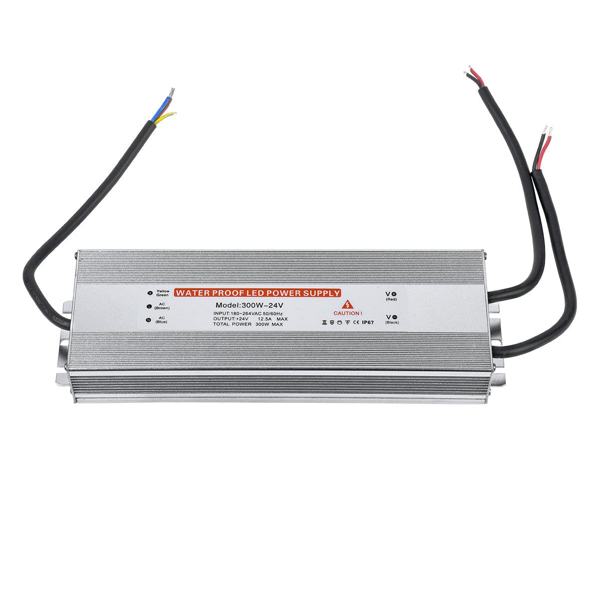 73065 Μεταλλικό Τροφοδοτικό SELV για Προϊόντα LED 300W 12.5A - AC 220-240V σε DC 24V - Αδιάβροχο IP67 Μ24.5 x Π7.5 x Υ4cm