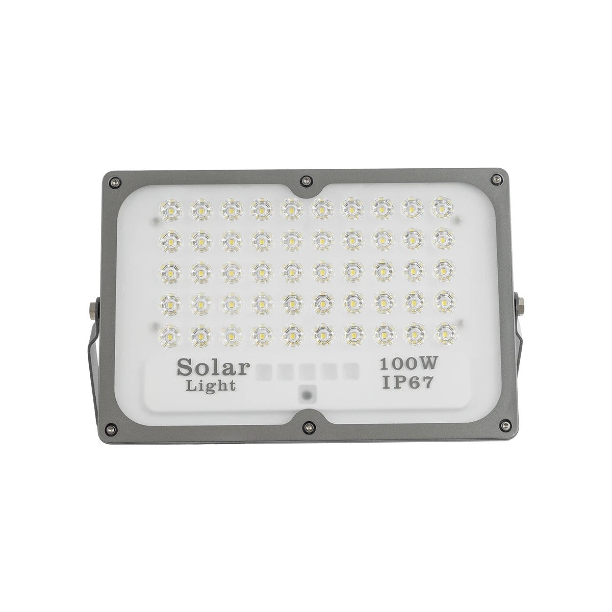 LUMOVOX 73067 Προβολέας LED 100W 5000lm 120° DC 5V με Φωτοβολταϊκό Panel 5V 8W & Επαναφορτιζόμενη Μπαταρία Li-ion 3.2V 5000mAh Αδιάβροχο IP67 Ψυχρό Λευκό 6000K - 120 x SMD2835 Sanan Chip - Γκρι Ανθρακί - Μ25 x Π5.5 x Υ17.5