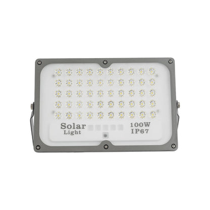 LUMOVOX 73067 Προβολέας LED 100W 5000lm 120° DC 5V με Φωτοβολταϊκό Panel 5V 8W & Επαναφορτιζόμενη Μπαταρία Li-ion 3.2V 5000mAh Αδιάβροχο IP67 Ψυχρό Λευκό 6000K - 120 x SMD2835 Sanan Chip - Γκρι Ανθρακί - Μ25 x Π5.5 x Υ17.5