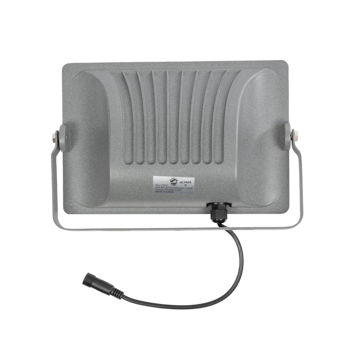 LUMOVOX 73067 Προβολέας LED 100W 5000lm 120° DC 5V με Φωτοβολταϊκό Panel 5V 8W & Επαναφορτιζόμενη Μπαταρία Li-ion 3.2V 5000mAh Αδιάβροχο IP67 Ψυχρό Λευκό 6000K - 120 x SMD2835 Sanan Chip - Γκρι Ανθρακί - Μ25 x Π5.5 x Υ17.5