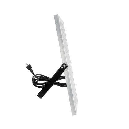 LUMOVOX 73067 Προβολέας LED 100W 5000lm 120° DC 5V με Φωτοβολταϊκό Panel 5V 8W & Επαναφορτιζόμενη Μπαταρία Li-ion 3.2V 5000mAh Αδιάβροχο IP67 Ψυχρό Λευκό 6000K - 120 x SMD2835 Sanan Chip - Γκρι Ανθρακί - Μ25 x Π5.5 x Υ17.5