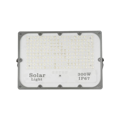 LUMOVOX 73069 Προβολέας LED 300W 15000lm 120° DC 5V με Φωτοβολταϊκό Panel 5V 20W & Επαναφορτιζόμενη Μπαταρία Li-ion 3.2V 15000mAh Αδιάβροχο IP67 Ψυχρό Λευκό 6000K - 360 x SMD2835 Sanan Chip - Γκρι Ανθρακί - Μ37 x Π7.5 x Υ27
