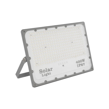 LUMOVOX 73070 Προβολέας LED 400W 20000lm 120° DC 5V με Φωτοβολταϊκό Panel 5V 25W & Επαναφορτιζόμενη Μπαταρία Li-ion 3.2V 20000mAh Αδιάβροχο IP67 Ψυχρό Λευκό 6000K - 400 x SMD2835 Sanan Chip - Γκρι Ανθρακί - Μ45 x Π7.5 x Υ30.5